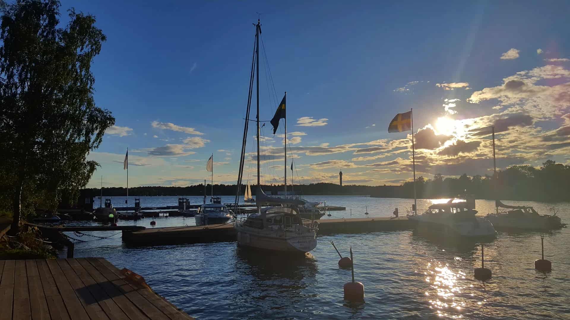 Solnedgång över Fjäderholmarna